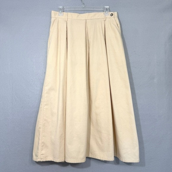 Calvin Klein Dresses & Skirts - VTG Calvin Klein Women‎ Pleated Corduroy Midi Skirt Size 14 Americana Y2K Preppy